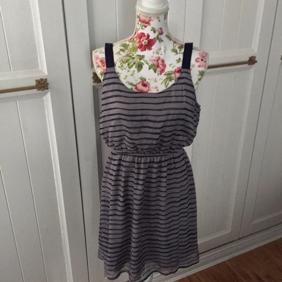 Grey and Navy Xhilaration Dress - Picture 3 of 8
